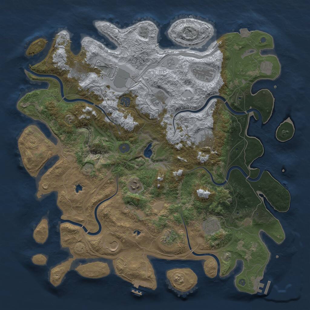 Rust Map: Procedural Map, Size: 4500, Seed: 44133722, 19 Monuments