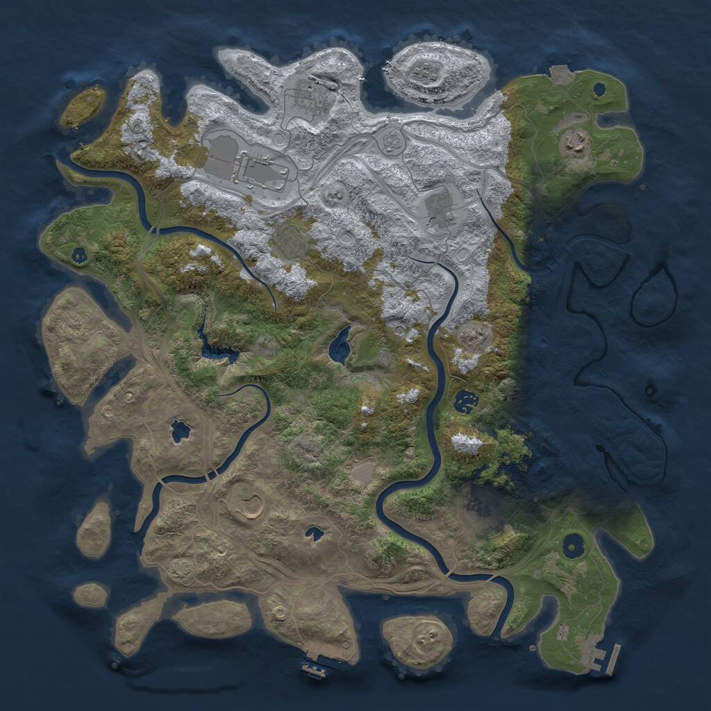 Rust Map: Procedural Map, Size: 4500, Seed: 44133722, 15 Monuments