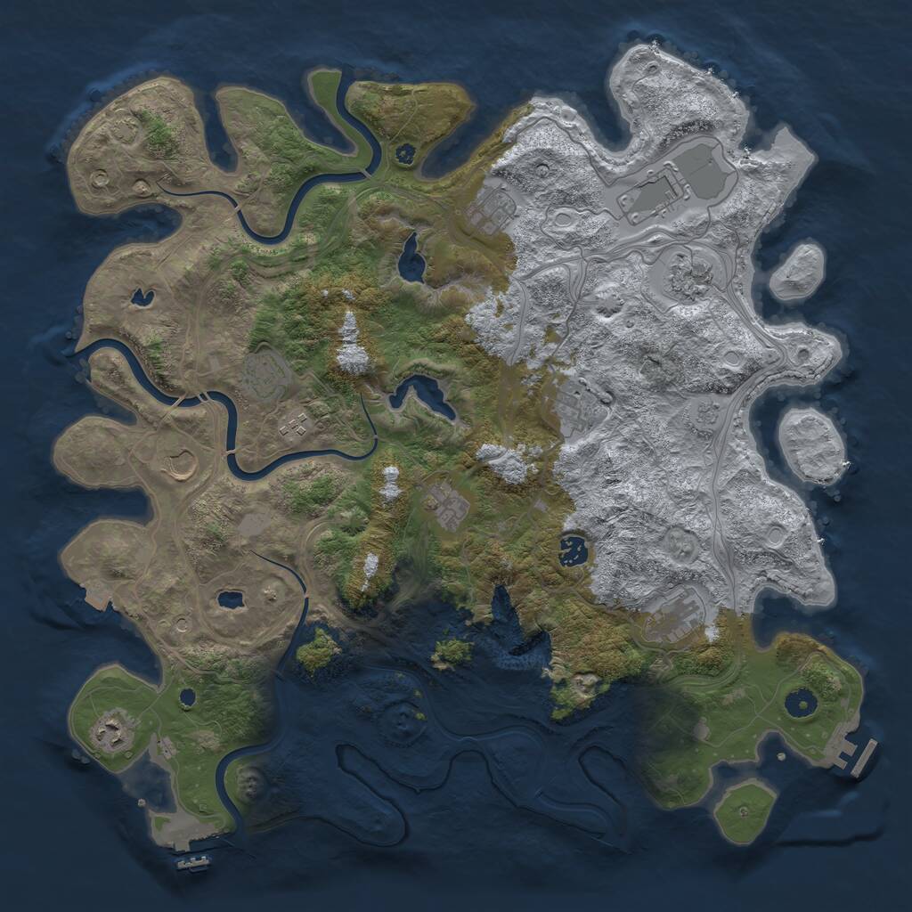 Rust Map: Procedural Map, Size: 4500, Seed: 1789098629, 17 Monuments