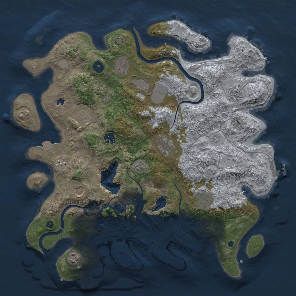 Rust Map: Procedural Map, Size: 4000, Seed: 378793338, 16 Monuments