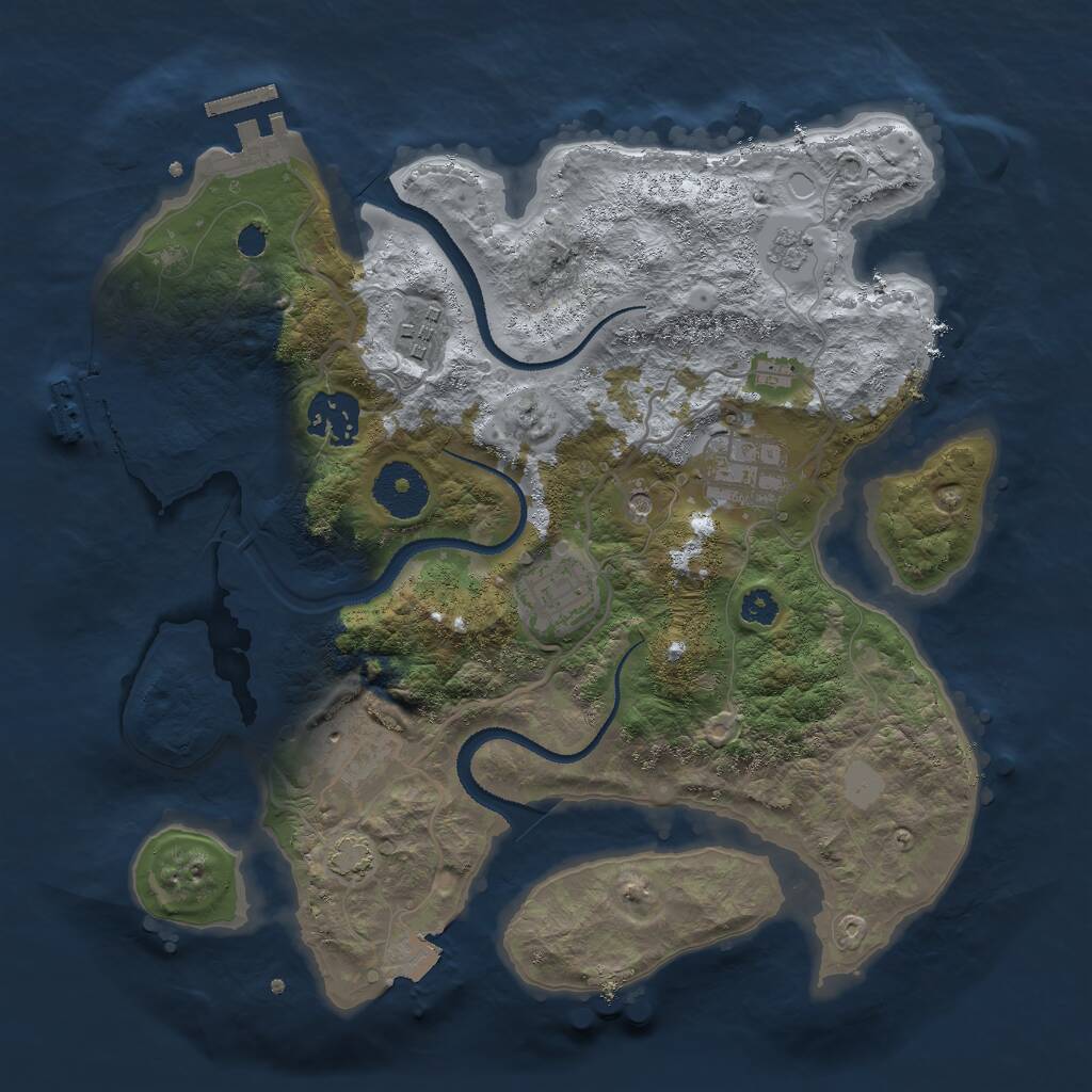 Rust Map: Procedural Map, Size: 3000, Seed: 1792594452, 11 Monuments