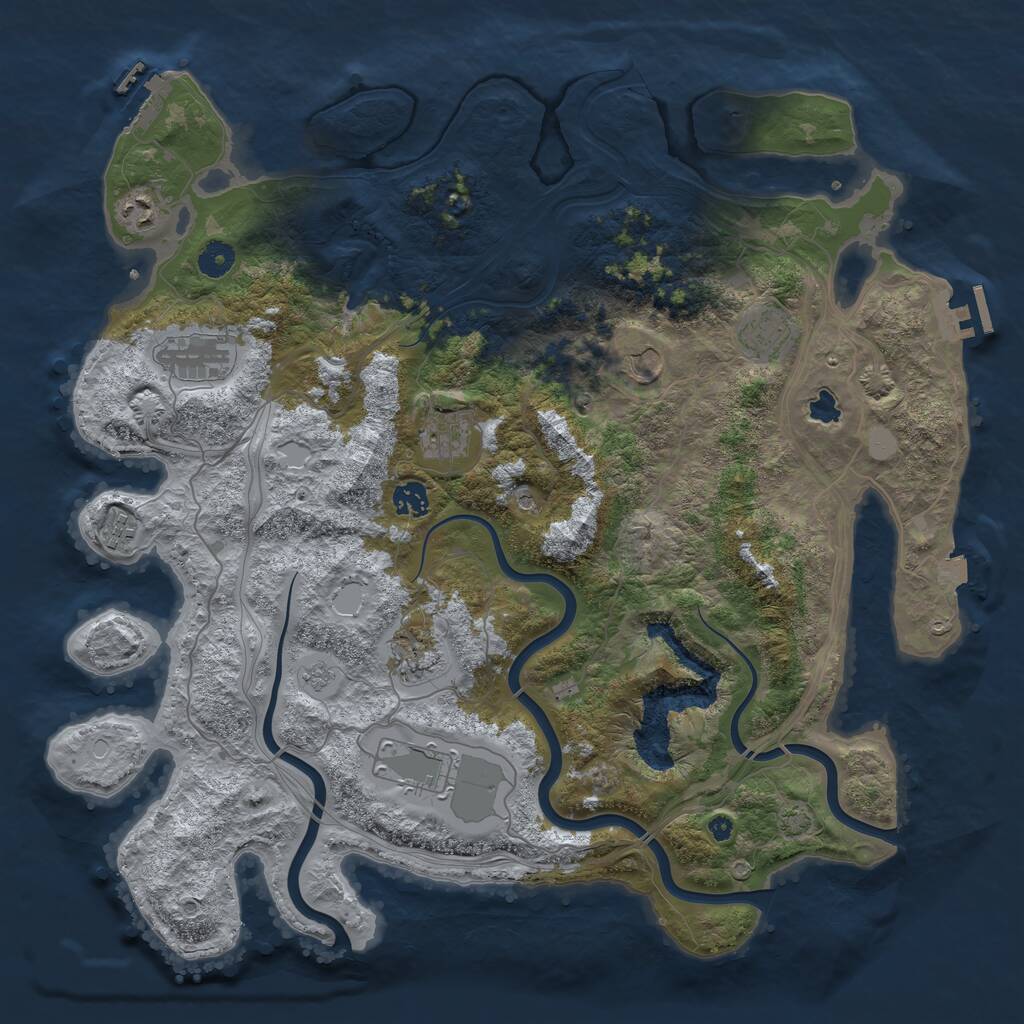 Rust Map: Procedural Map, Size: 4250, Seed: 1198439504, 15 Monuments