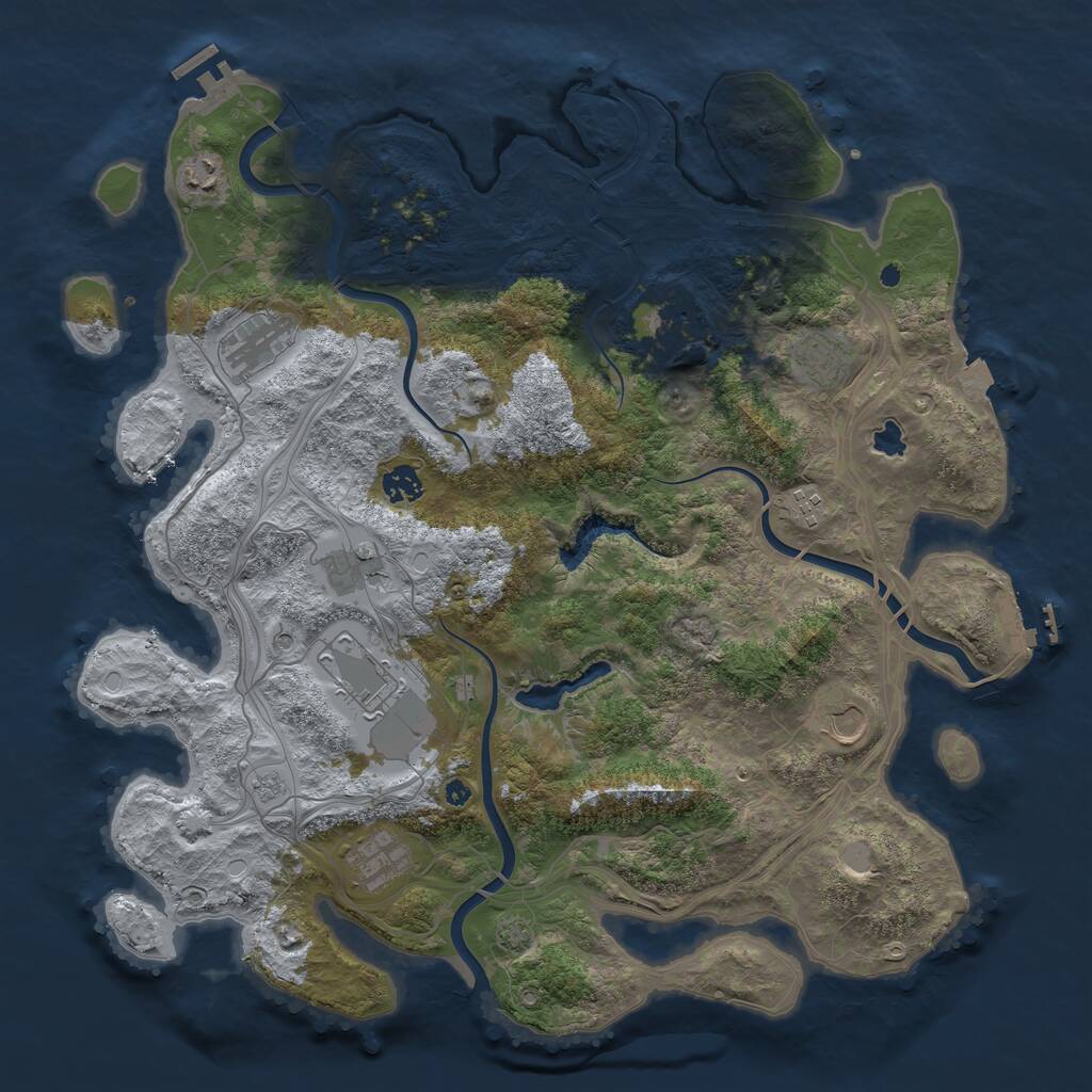Rust Map: Procedural Map, Size: 4250, Seed: 1774913359, 16 Monuments
