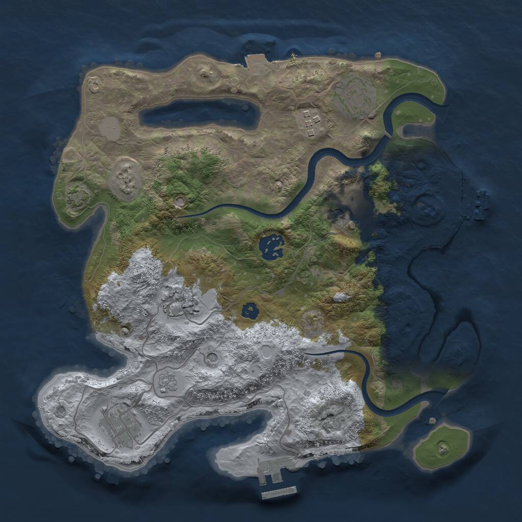 Rust Map: Procedural Map, Size: 3000, Seed: 2026420747, 12 Monuments