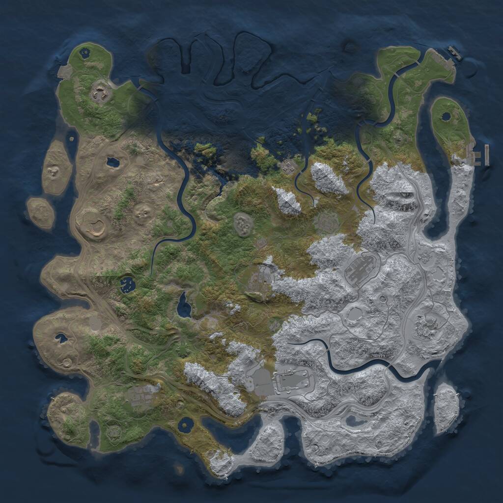 Rust Map: Procedural Map, Size: 4750, Seed: 744604558, 16 Monuments