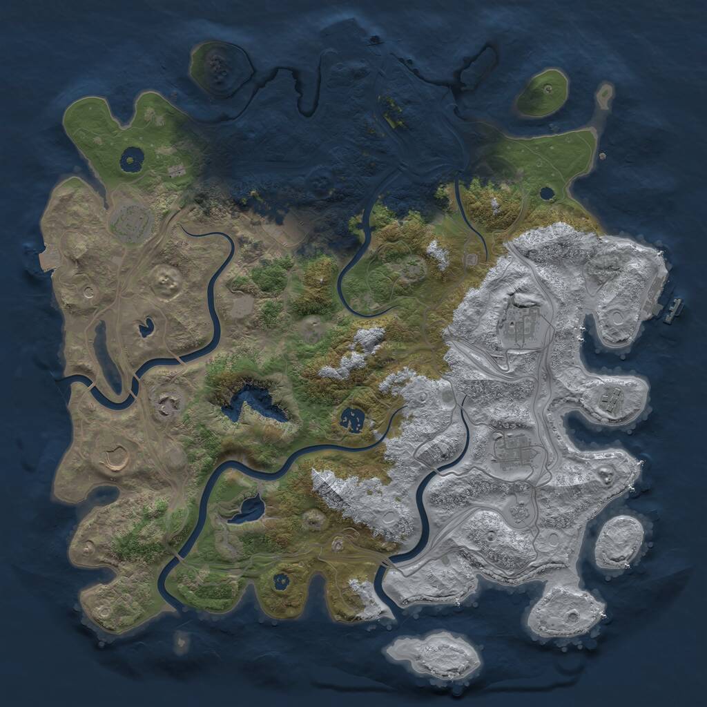 Rust Map: Procedural Map, Size: 4250, Seed: 1825126338, 14 Monuments