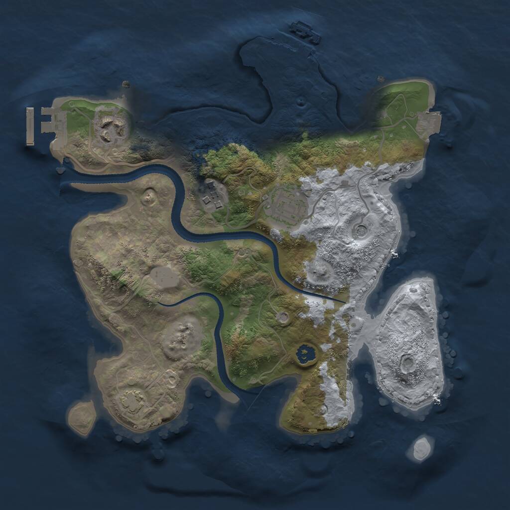 Rust Map: Procedural Map, Size: 2700, Seed: 3463475, 8 Monuments