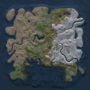Thumbnail Rust Map: Procedural Map, Size: 4500, Seed: 1691846064, 17 Monuments