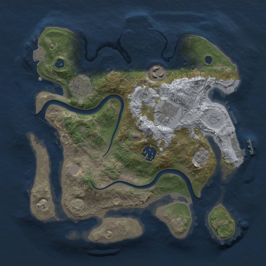 Rust Map: Procedural Map, Size: 2800, Seed: 1513692934, 11 Monuments