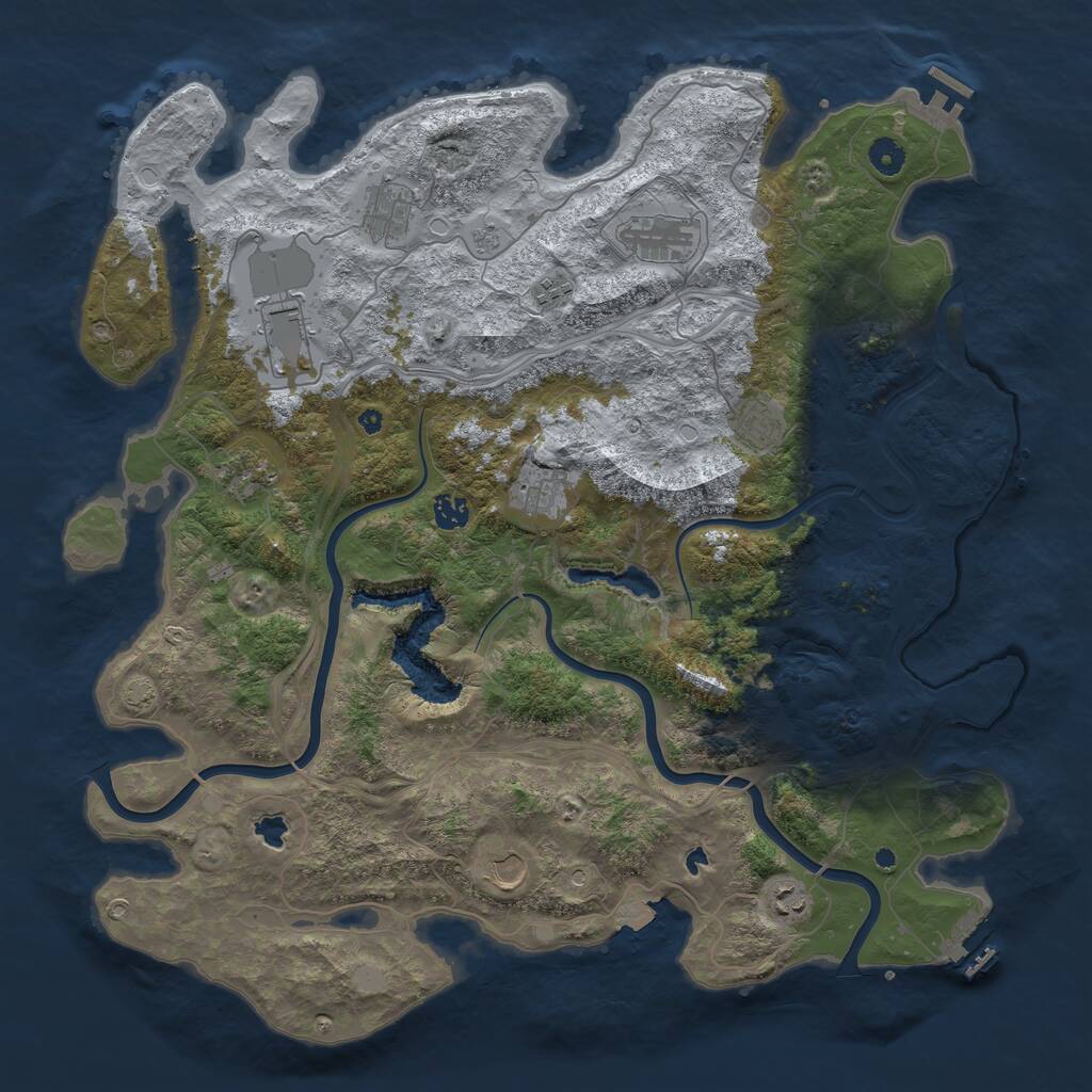 Rust Map: Procedural Map, Size: 4500, Seed: 1458355672, 16 Monuments