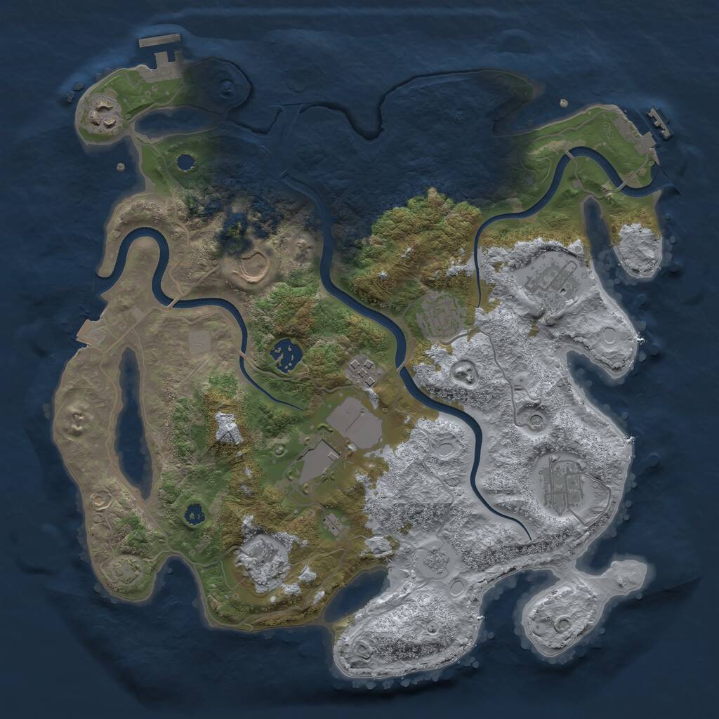 Rust Map: Procedural Map, Size: 3500, Seed: 842355417, 15 Monuments