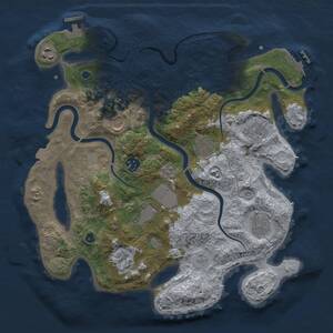 Thumbnail Rust Map: Procedural Map, Size: 3500, Seed: 842355417, 15 Monuments
