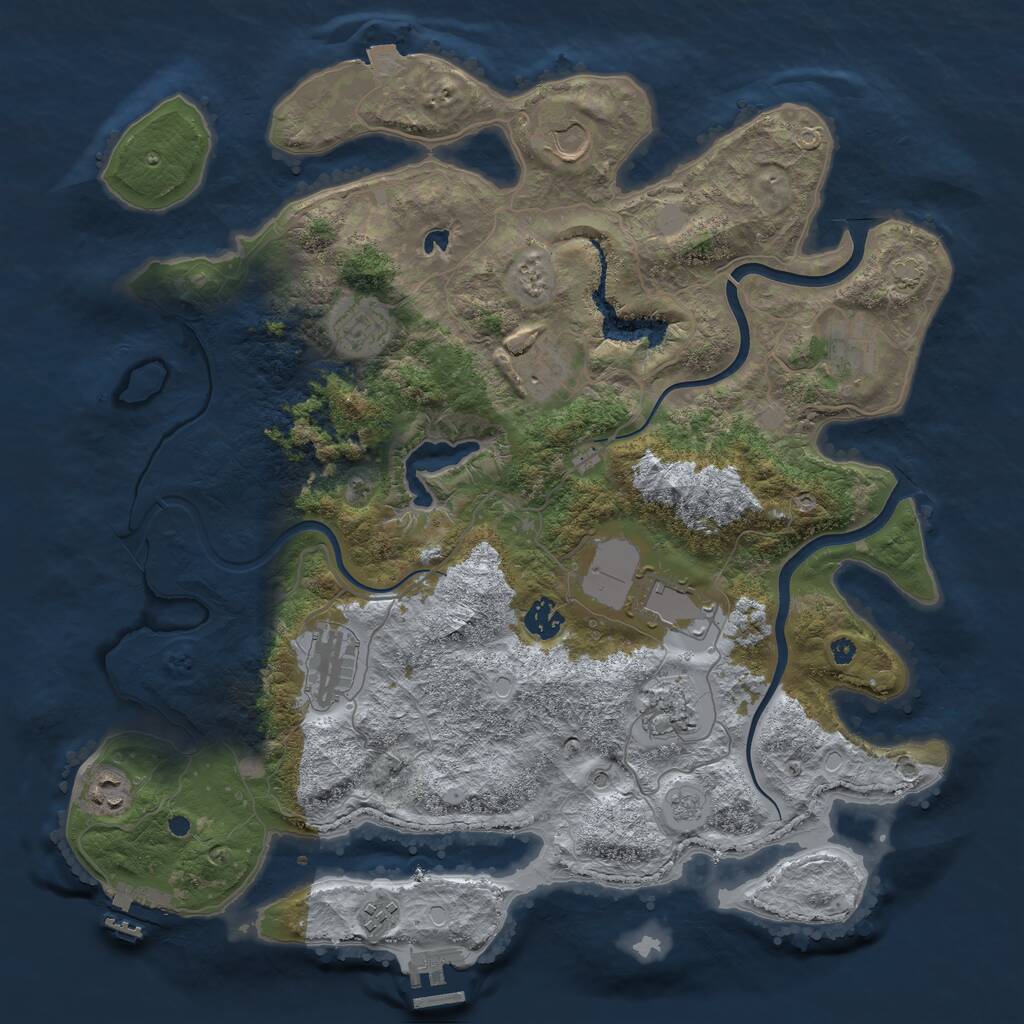 Rust Map: Procedural Map, Size: 4000, Seed: 150128452, 16 Monuments
