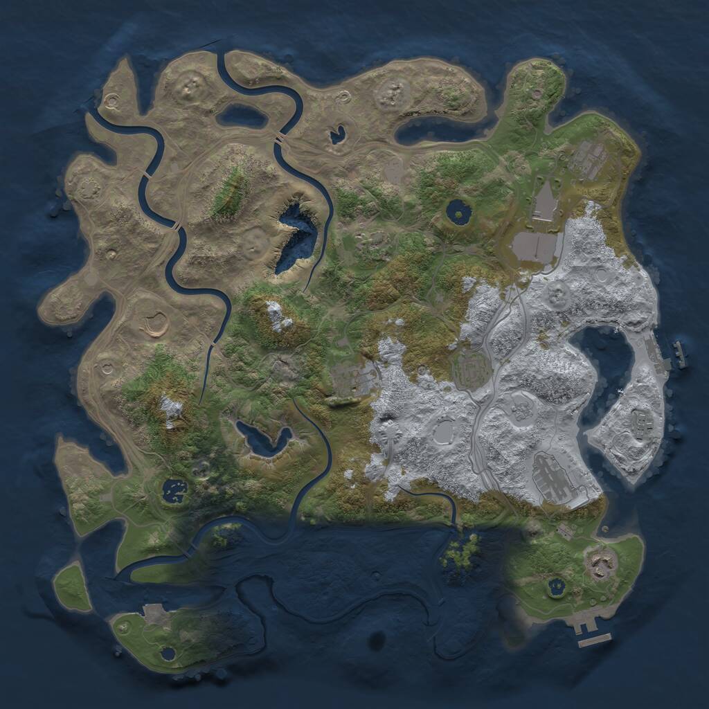 Rust Map: Procedural Map, Size: 4250, Seed: 1101219544, 16 Monuments