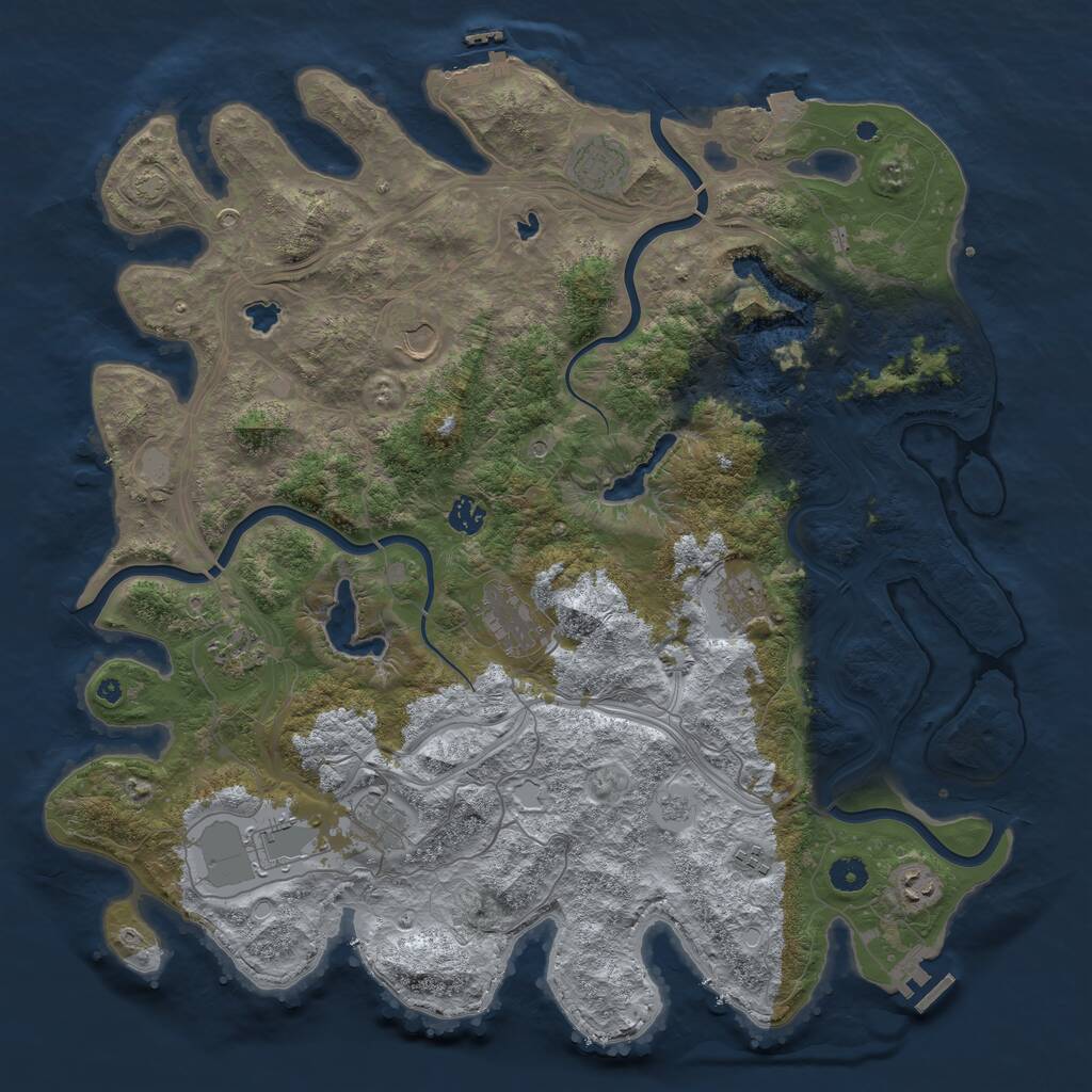 Rust Map: Procedural Map, Size: 4500, Seed: 5003006, 16 Monuments