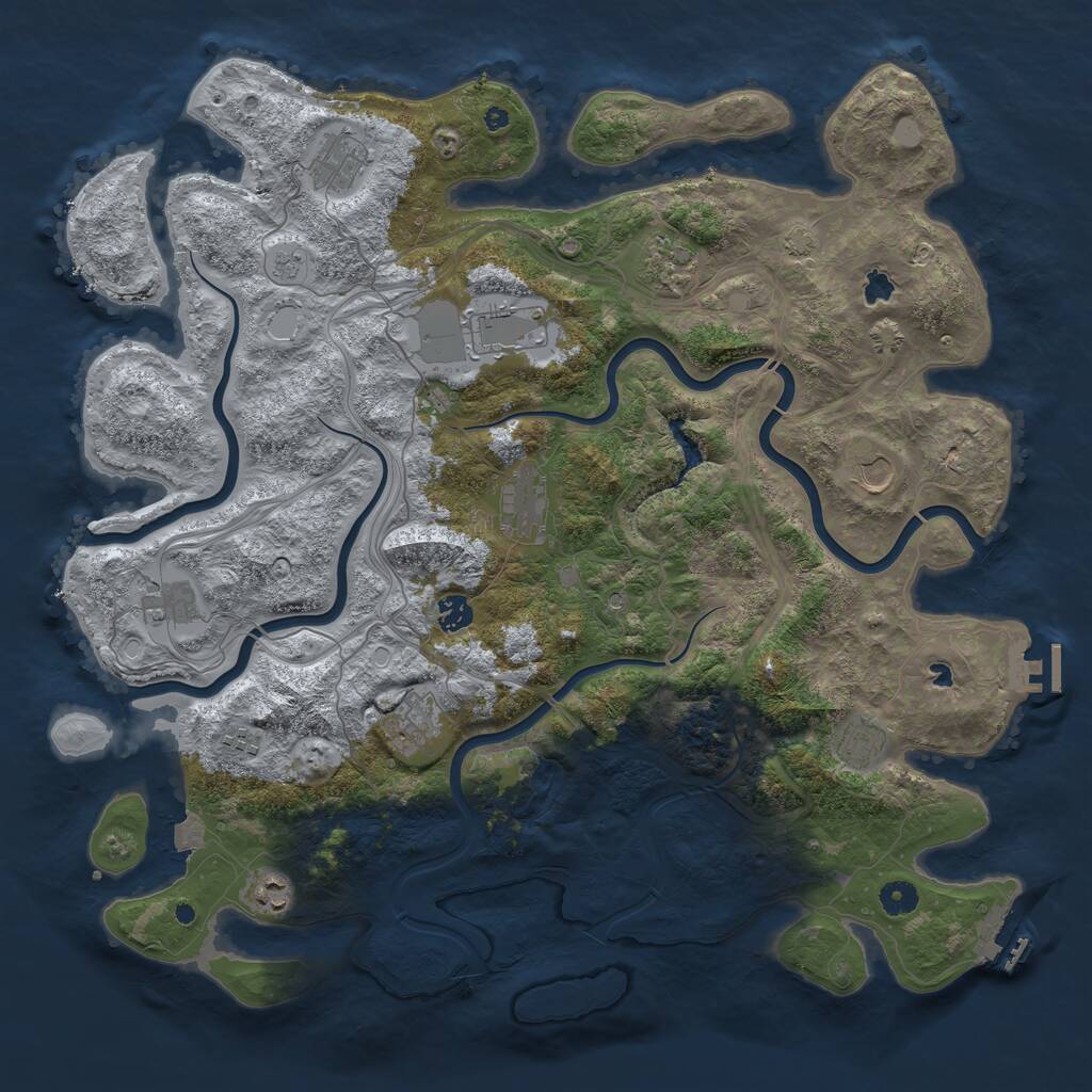 Rust Map: Procedural Map, Size: 4500, Seed: 276451070, 17 Monuments