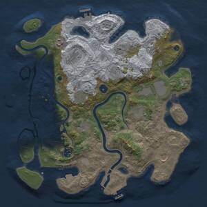 Thumbnail Rust Map: Procedural Map, Size: 3750, Seed: 2014155779, 17 Monuments