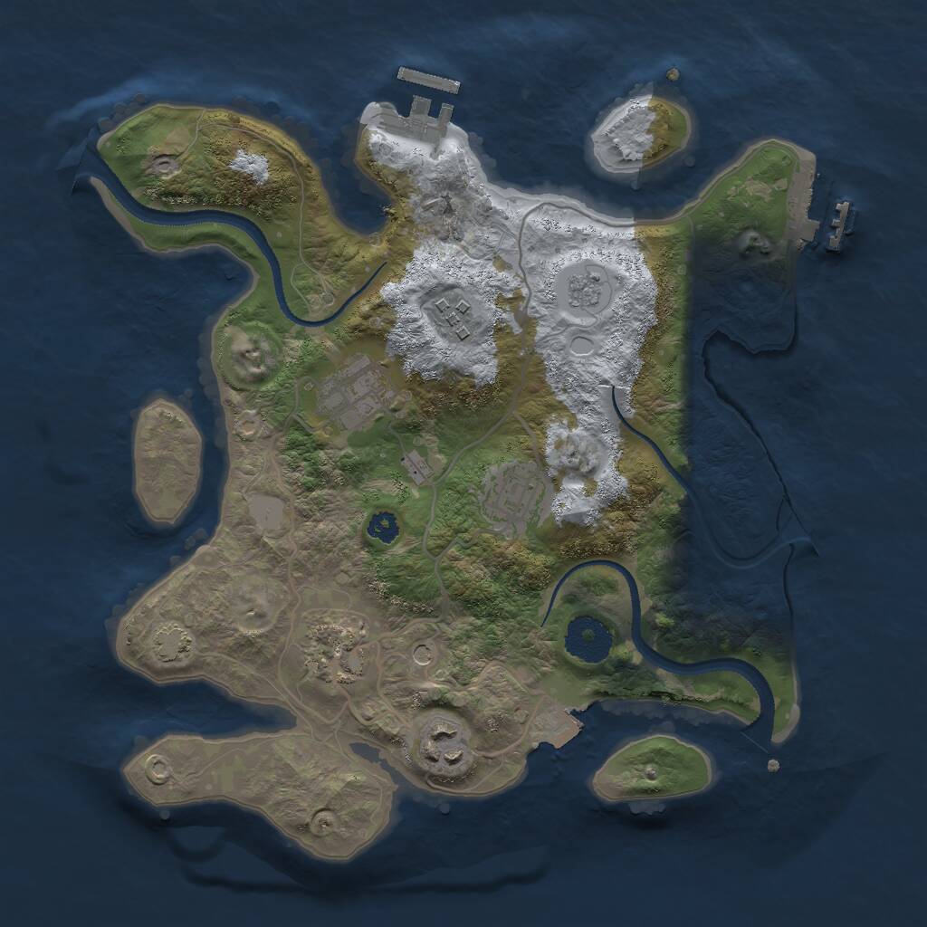 Rust Map: Procedural Map, Size: 3000, Seed: 852583107, 11 Monuments