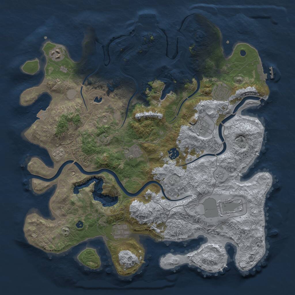 Rust Map: Procedural Map, Size: 4000, Seed: 283590499, 14 Monuments