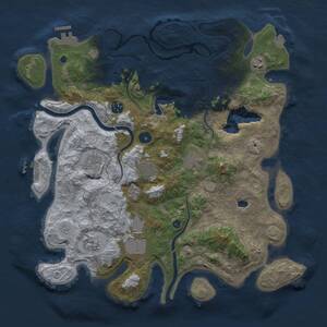 Thumbnail Rust Map: Procedural Map, Size: 4000, Seed: 416091025, 16 Monuments