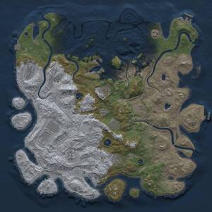 Thumbnail Rust Map: Procedural Map, Size: 4500, Seed: 1295094457, 17 Monuments
