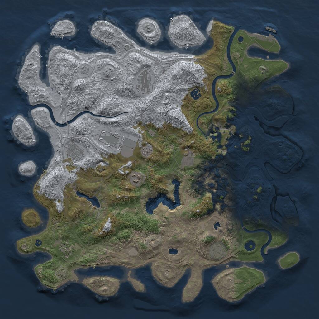 Rust Map: Procedural Map, Size: 4500, Seed: 182326865, 14 Monuments