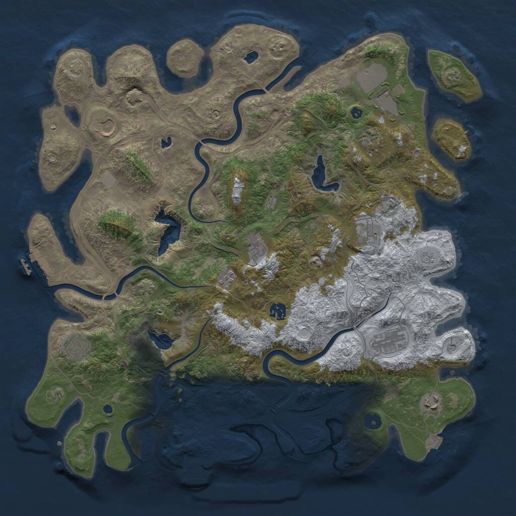 Rust Map: Procedural Map, Size: 4500, Seed: 1288068649, 16 Monuments