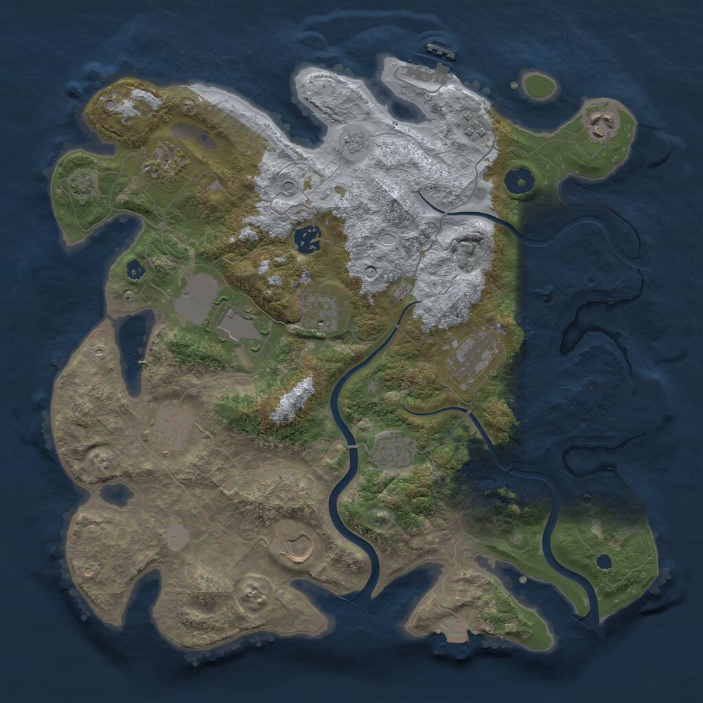 Rust Map: Procedural Map, Size: 3750, Seed: 1953045168, 16 Monuments