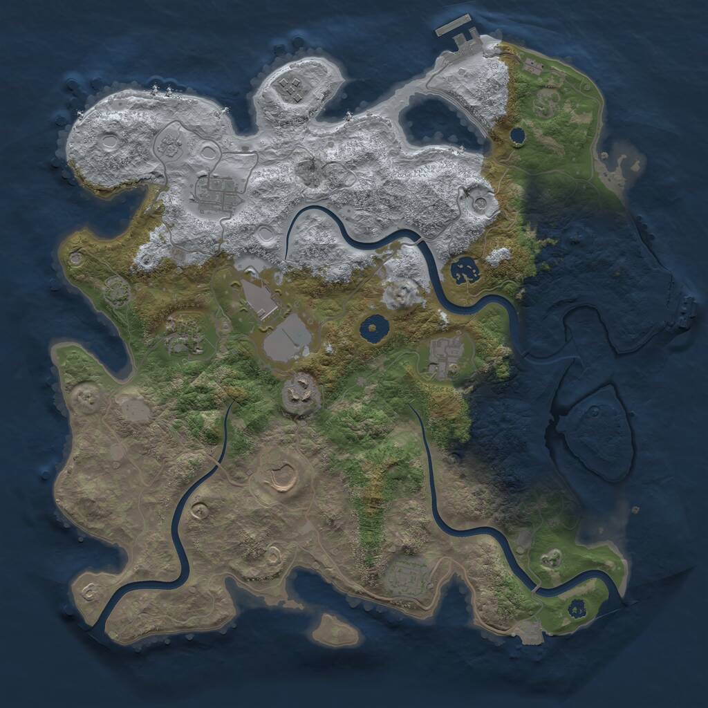 Rust Map: Procedural Map, Size: 3800, Seed: 60826, 15 Monuments