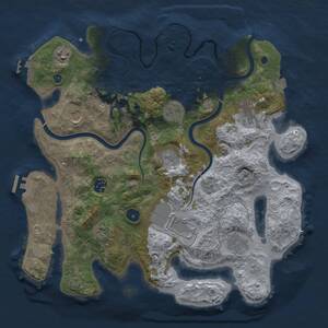 Thumbnail Rust Map: Procedural Map, Size: 3750, Seed: 2021687950, 16 Monuments