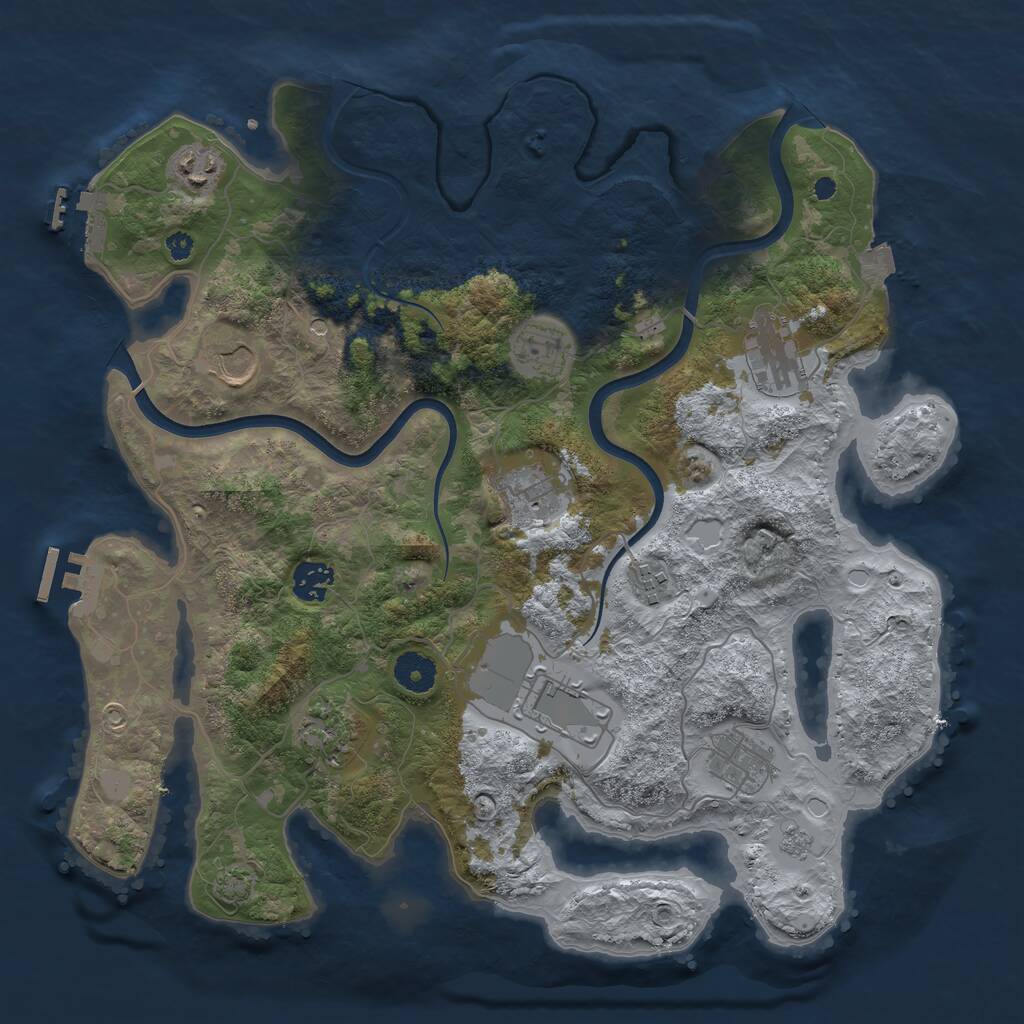 Rust Map: Procedural Map, Size: 3750, Seed: 2021687950, 16 Monuments
