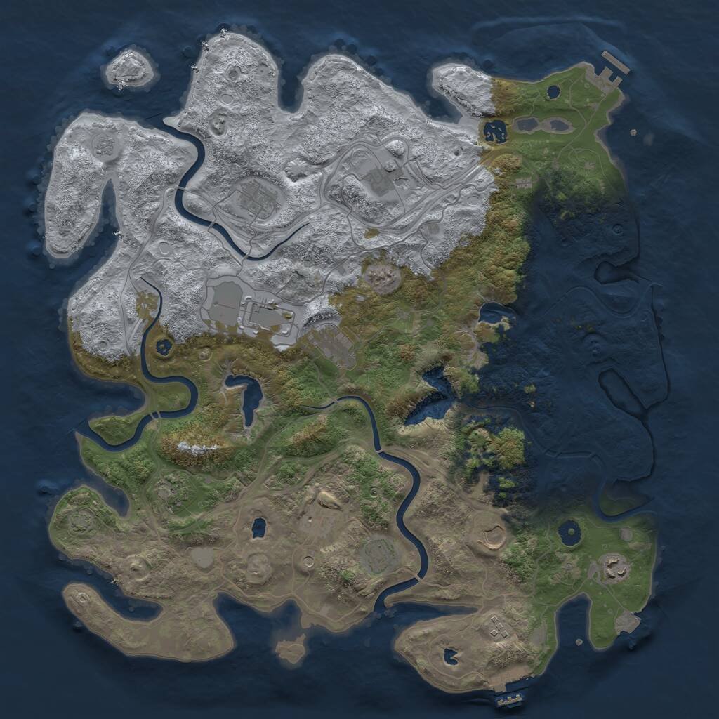 Rust Map: Procedural Map, Size: 4500, Seed: 1785512732, 17 Monuments