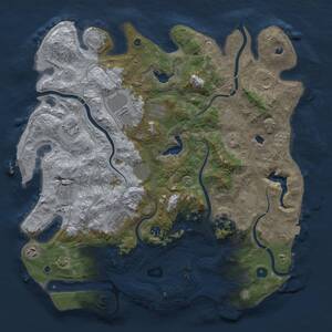 Thumbnail Rust Map: Procedural Map, Size: 4500, Seed: 84269813, 17 Monuments