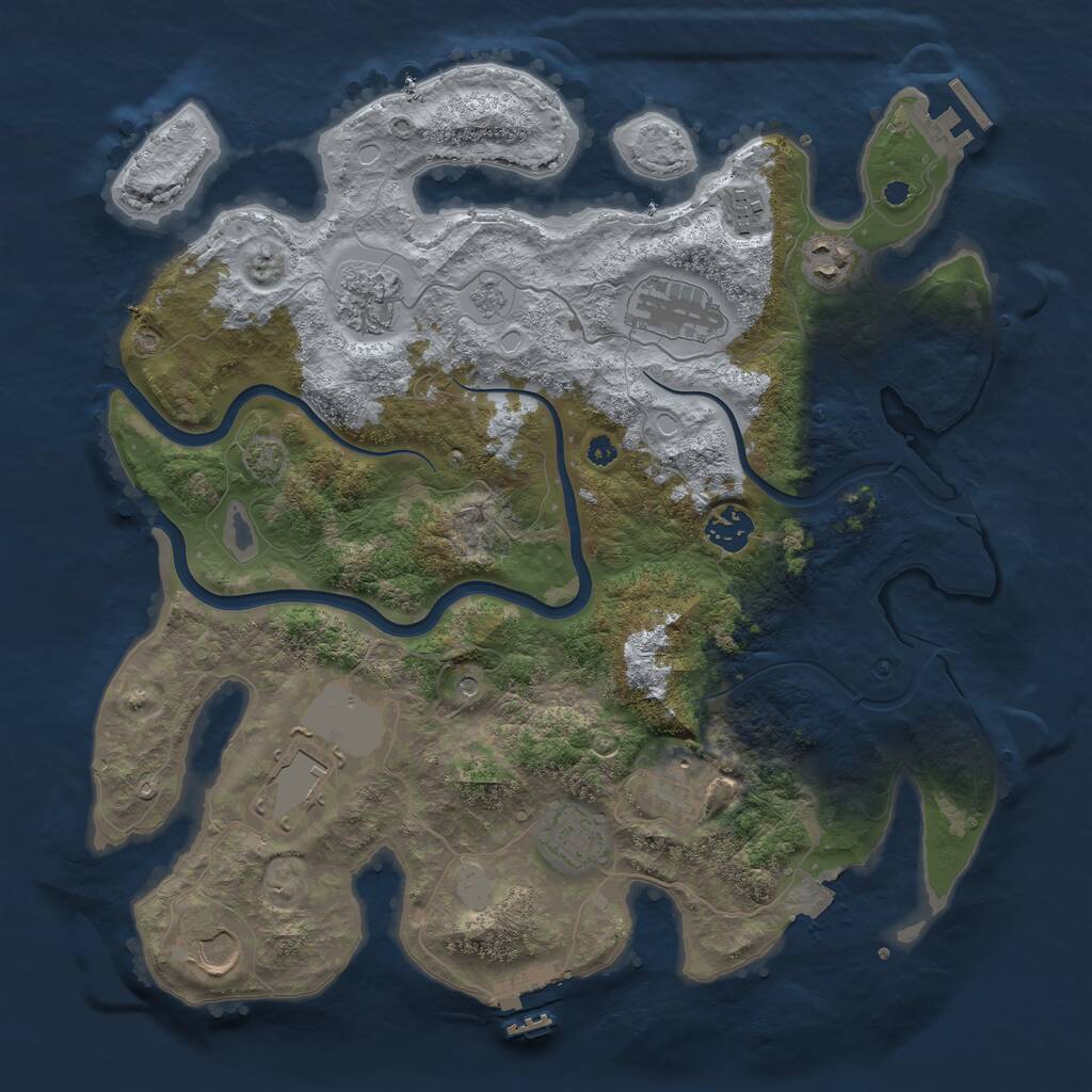 Rust Map: Procedural Map, Size: 3700, Seed: 338576721, 15 Monuments