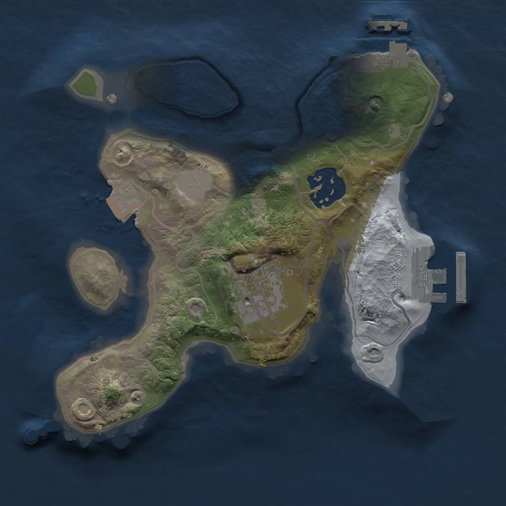 Rust Map: Procedural Map, Size: 2000, Seed: 2133611592, 5 Monuments