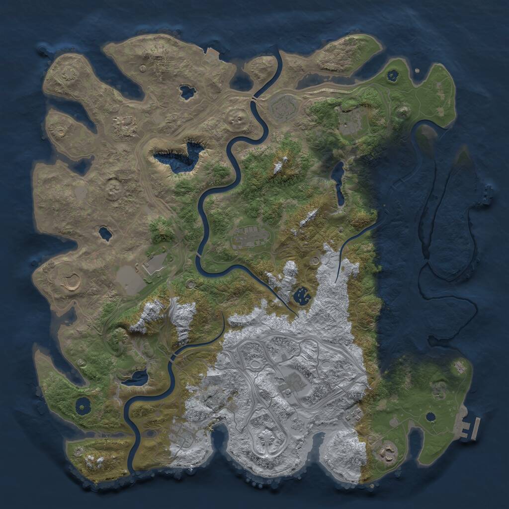 Rust Map: Procedural Map, Size: 4500, Seed: 135002378, 17 Monuments