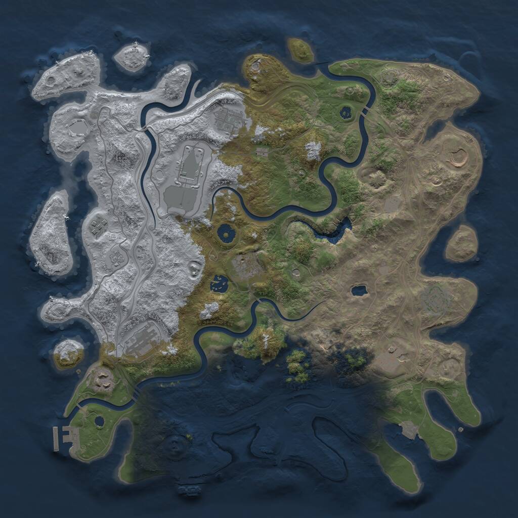 Rust Map: Procedural Map, Size: 4250, Seed: 748651964, 16 Monuments