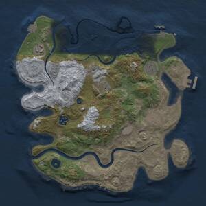 Thumbnail Rust Map: Procedural Map, Size: 3300, Seed: 270523416, 12 Monuments