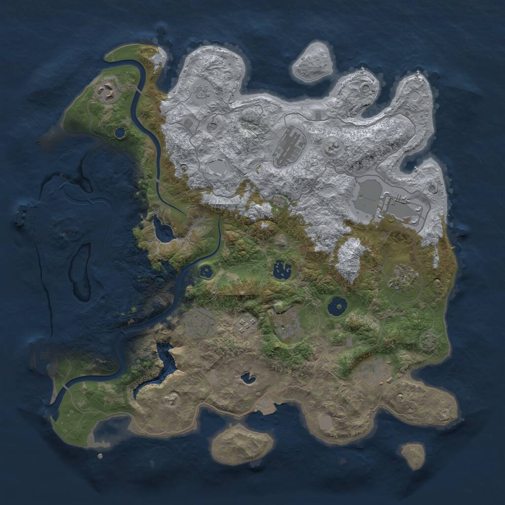 Rust Map: Procedural Map, Size: 4000, Seed: 1676099411, 15 Monuments