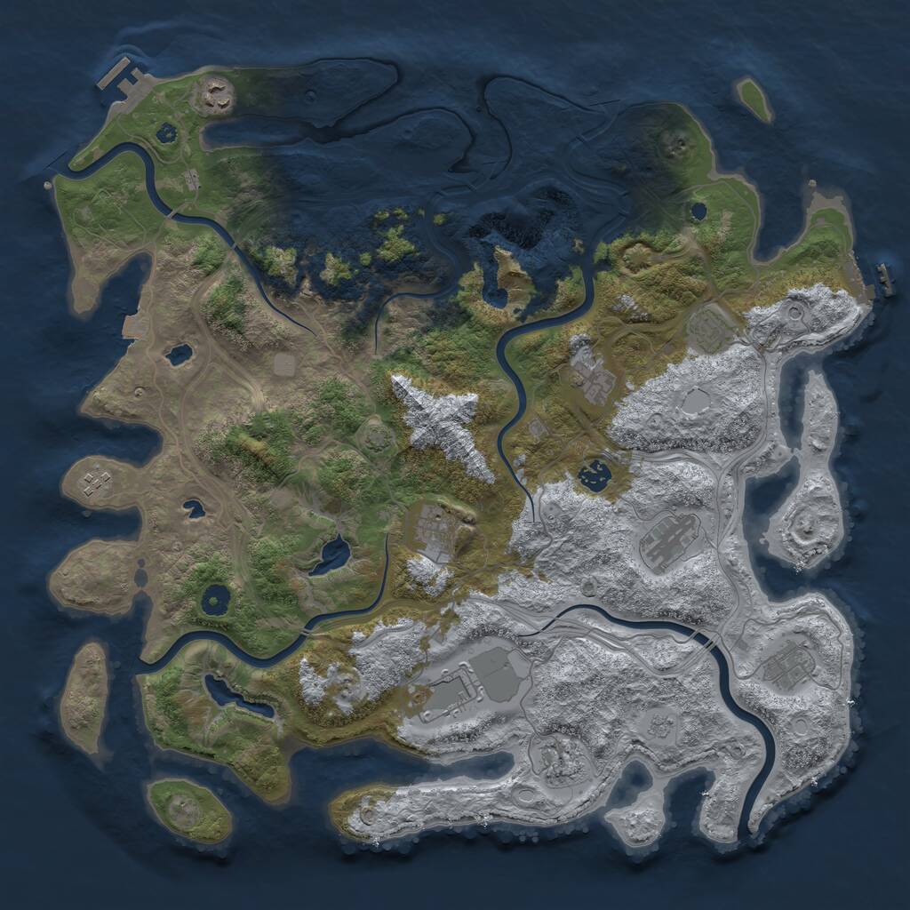 Rust Map: Procedural Map, Size: 4500, Seed: 7440023, 16 Monuments