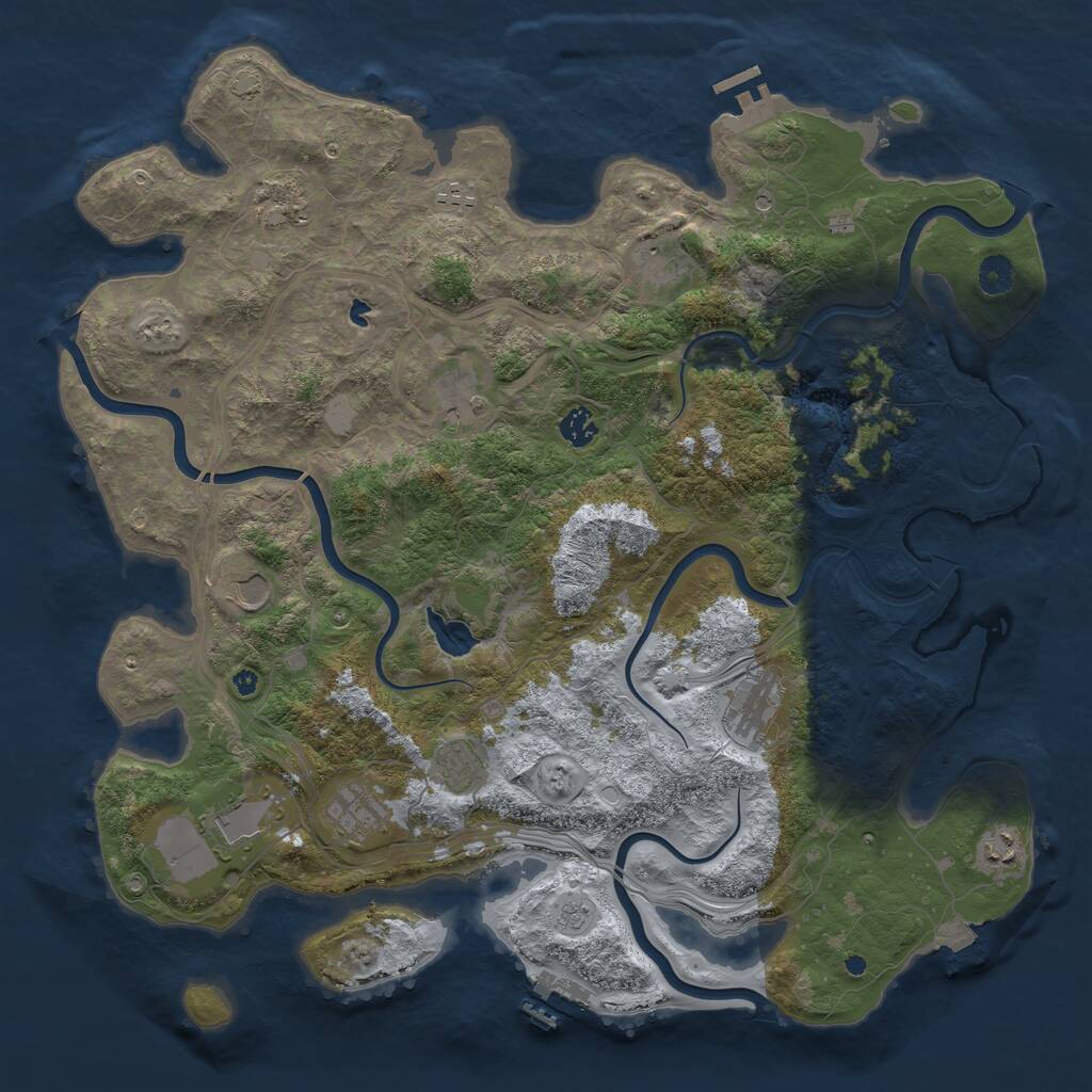 Rust Map: Procedural Map, Size: 4400, Seed: 482759103, 17 Monuments