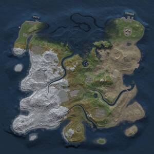 Thumbnail Rust Map: Procedural Map, Size: 3500, Seed: 334209005, 14 Monuments