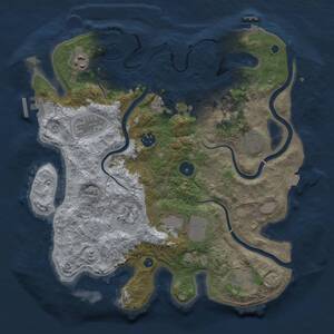 Thumbnail Rust Map: Procedural Map, Size: 3500, Seed: 1829923550, 15 Monuments