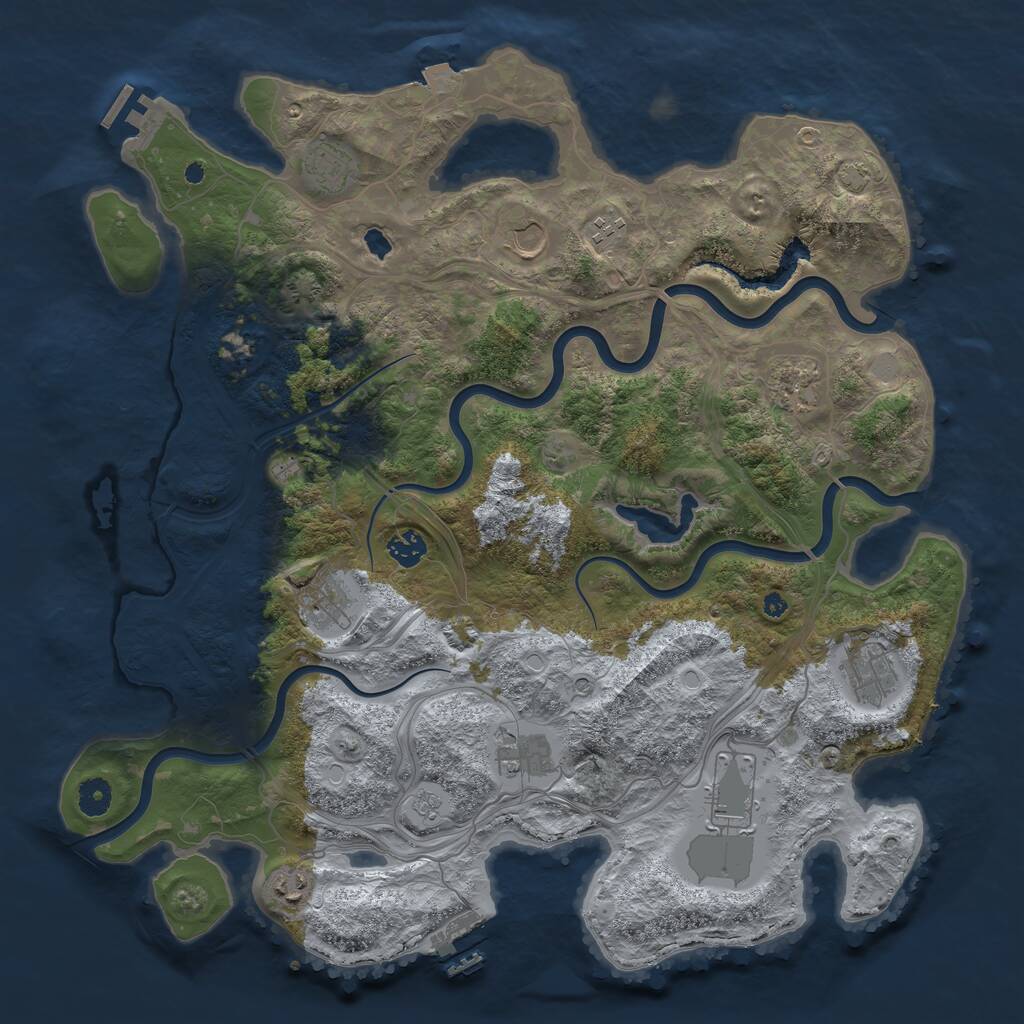 Rust Map: Procedural Map, Size: 4250, Seed: 103305052, 16 Monuments