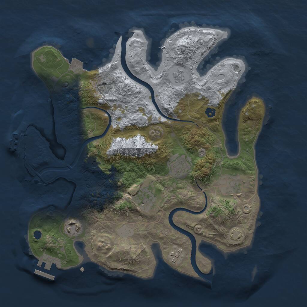 Rust Map: Procedural Map, Size: 3000, Seed: 1938978884, 11 Monuments