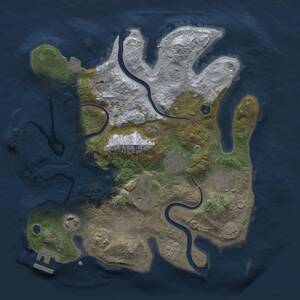 Thumbnail Rust Map: Procedural Map, Size: 3000, Seed: 1938978884, 11 Monuments