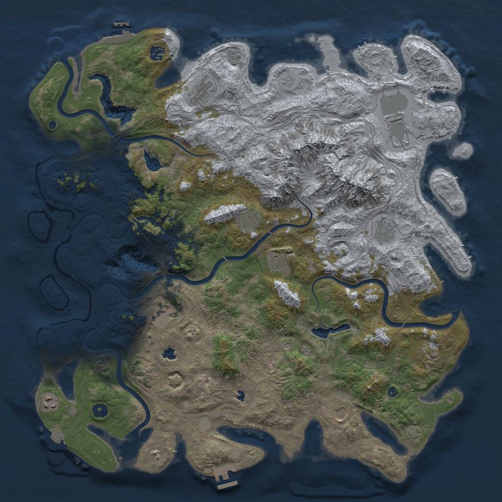 Rust Map: Procedural Map, Size: 5000, Seed: 2130361821, 17 Monuments