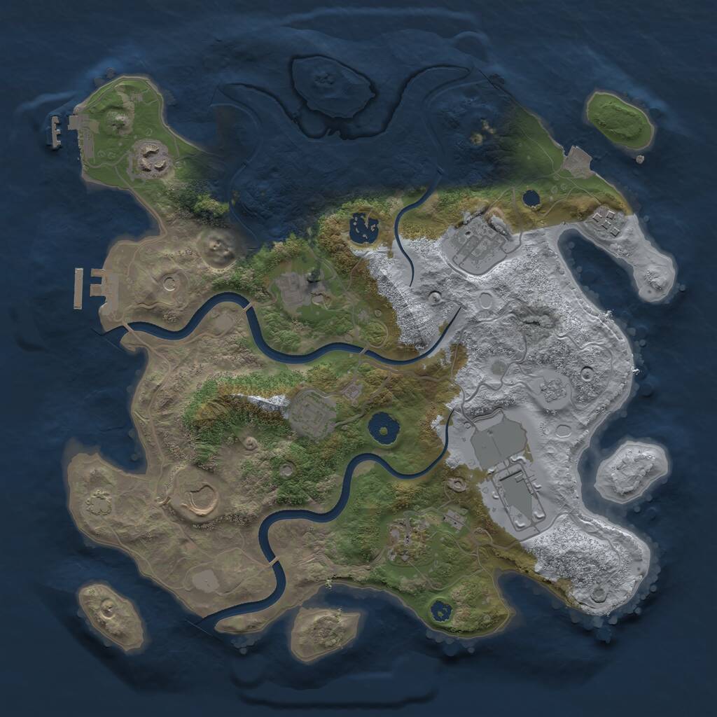 Rust Map: Procedural Map, Size: 3500, Seed: 1437595879, 15 Monuments