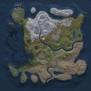 Thumbnail Rust Map: Procedural Map, Size: 3500, Seed: 68644204, 13 Monuments