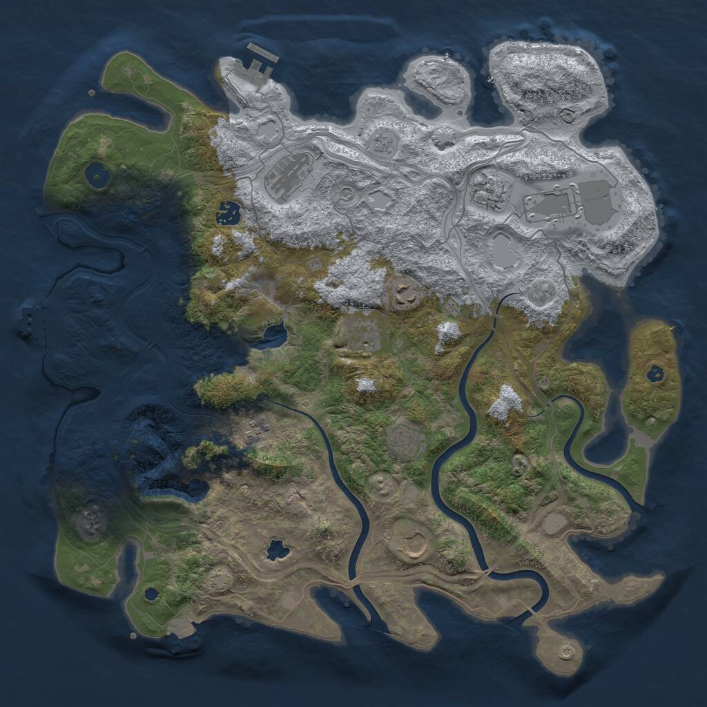 Rust Map: Procedural Map, Size: 4250, Seed: 1676622363, 15 Monuments